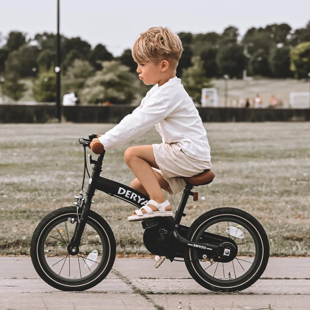 Luksus børnecykel 12 tommer - 3 i 1 - gåcykel Pink