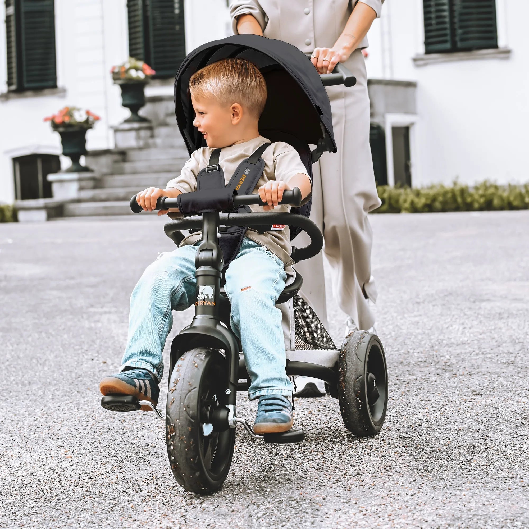 Explorer trehjulet cykel sort