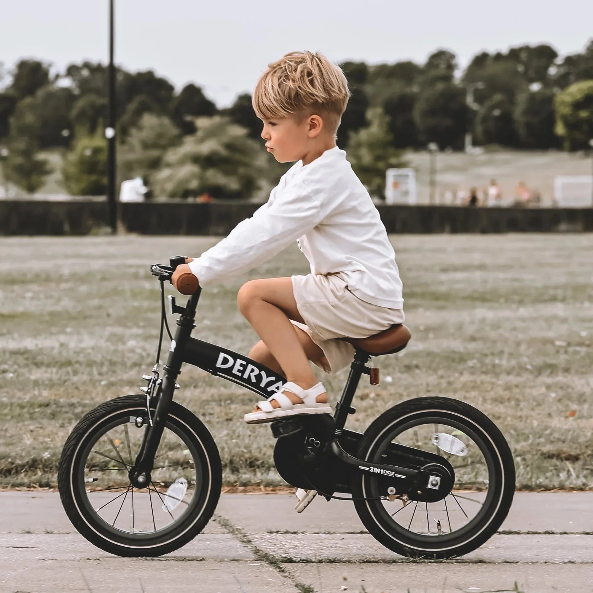 Luksus børnecykel 14 tommer - 3 i 1 - løbecykel