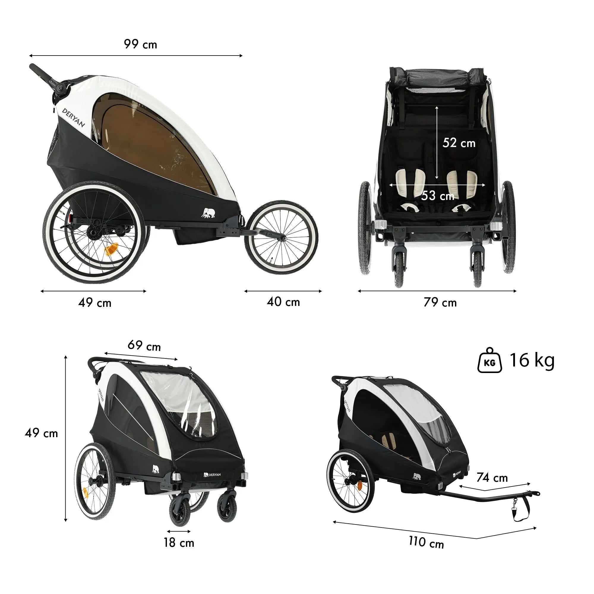 Fahrradanhänger - barnevogn - joggingvogn